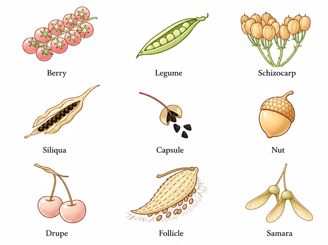 Fruit type illustrations