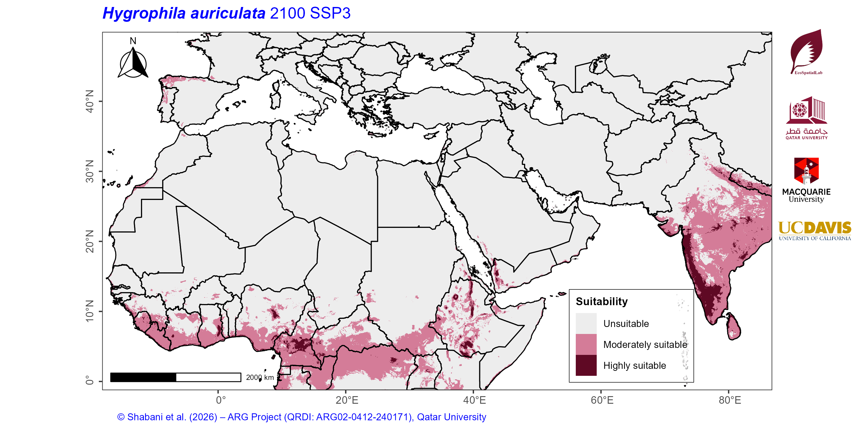 Projected Climate Suitability in the Mediterranean–Middle East–North Africa Dryland Belt SSP3 — 2100