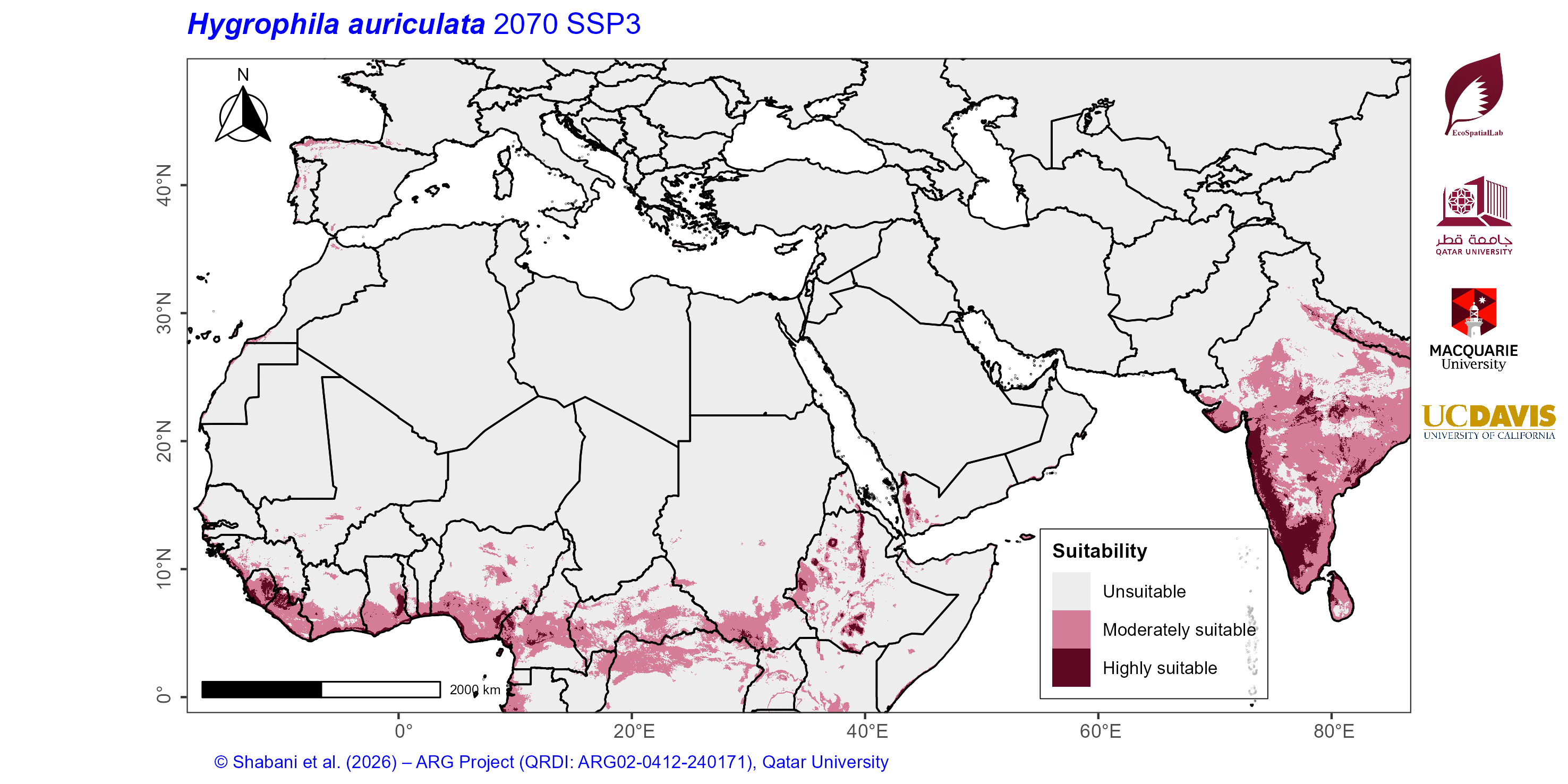 Projected Climate Suitability in the Mediterranean–Middle East–North Africa Dryland Belt SSP3 — 2070