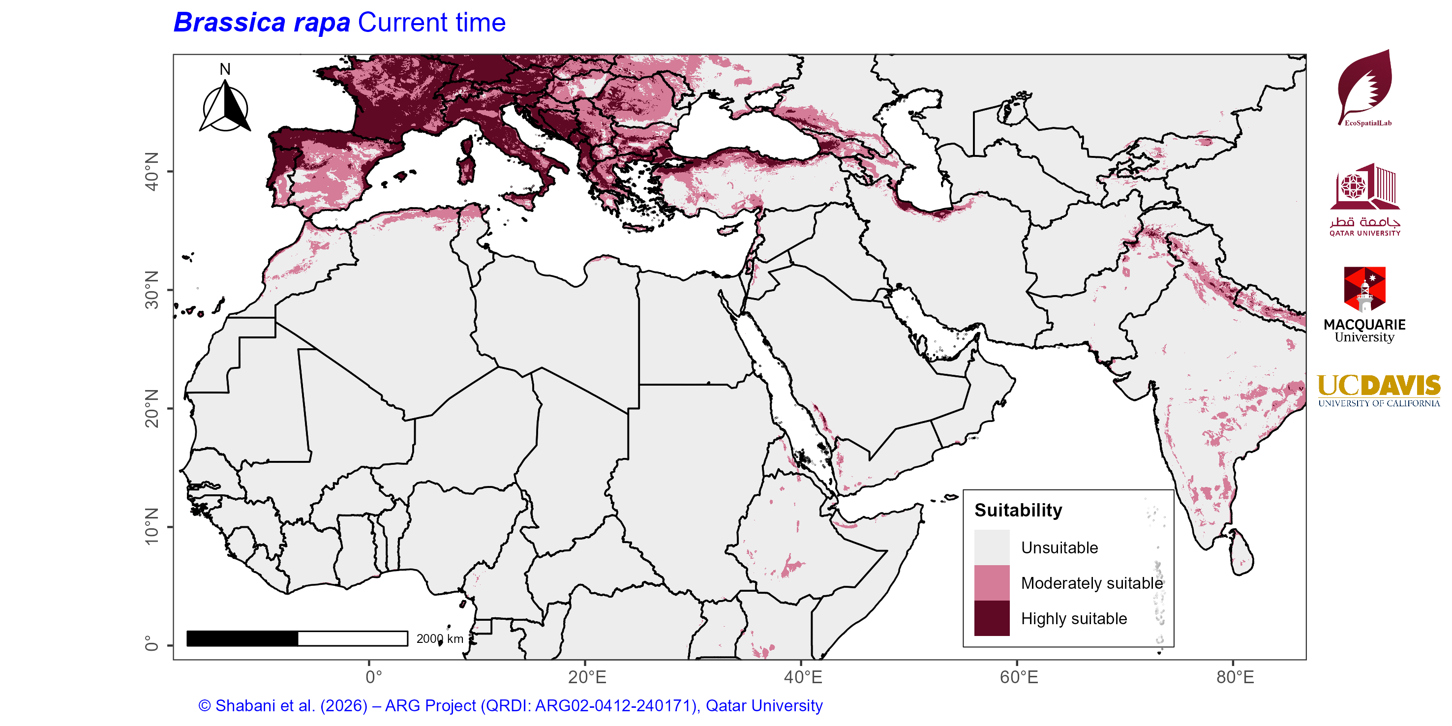 Projected Climate Suitability in the Mediterranean–Middle East–North Africa Dryland Belt Current