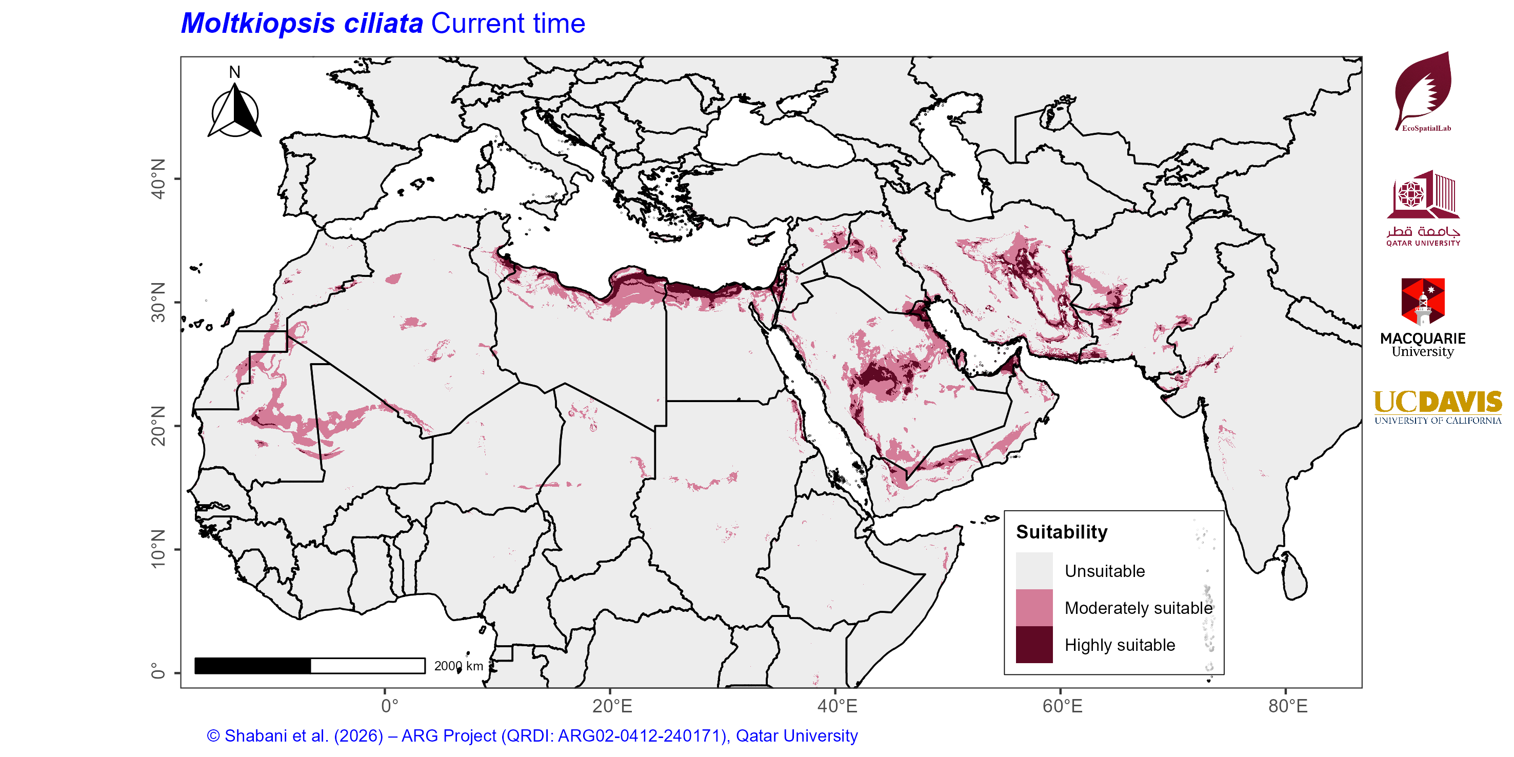 Projected Climate Suitability in the Mediterranean–Middle East–North Africa Dryland Belt Current