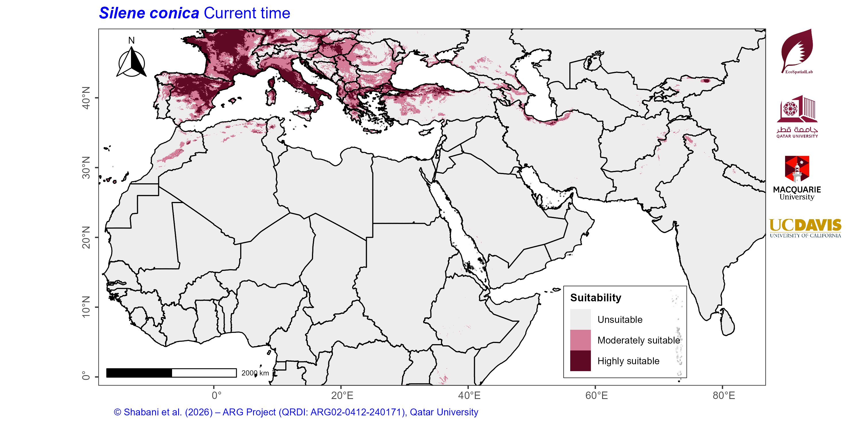 Projected Climate Suitability in the Mediterranean–Middle East–North Africa Dryland Belt Current