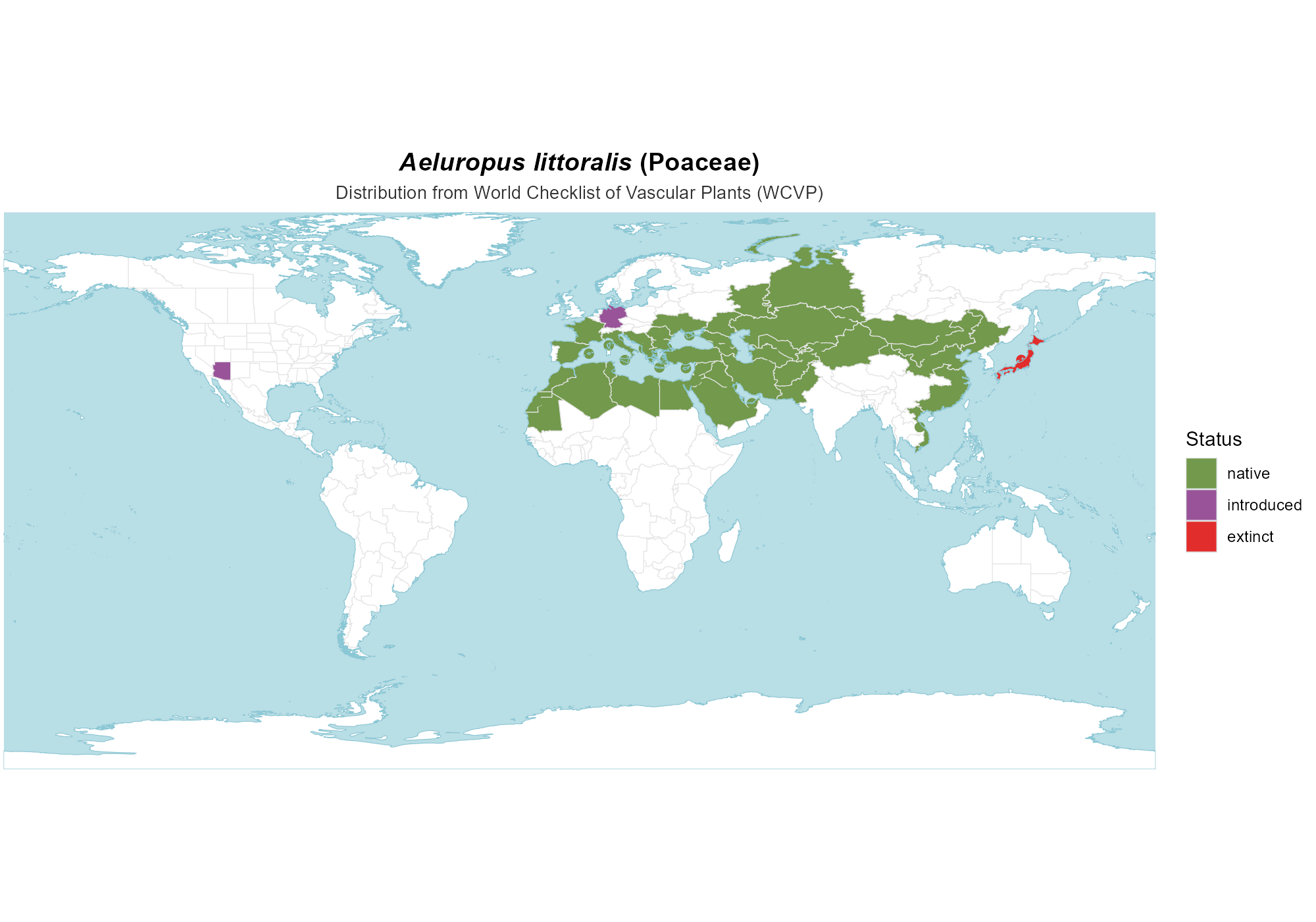 Origin Map — Aeluropus littoralis