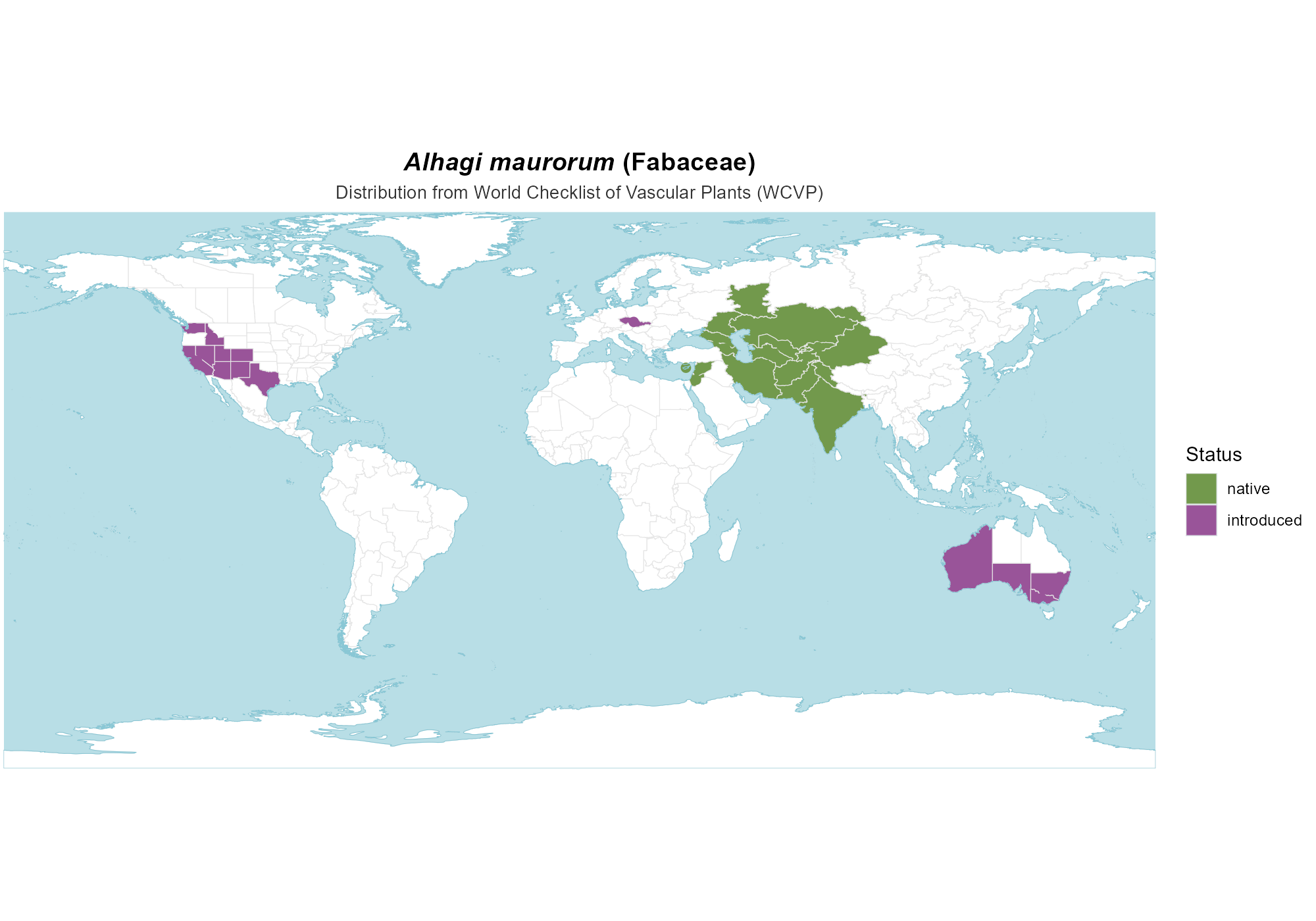 Origin Map — Alhagi maurorum