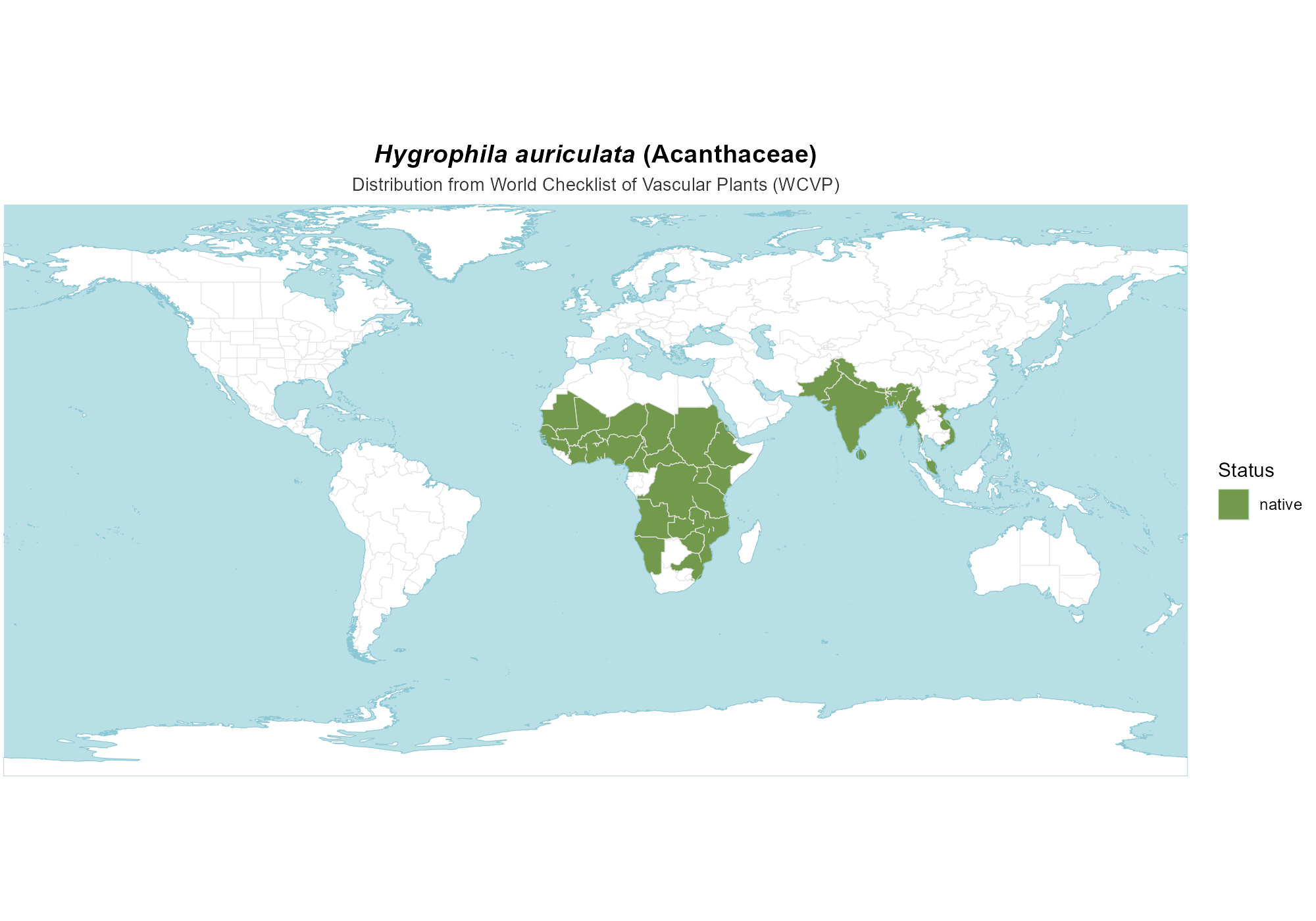 Origin Map — Hygrophila auriculata