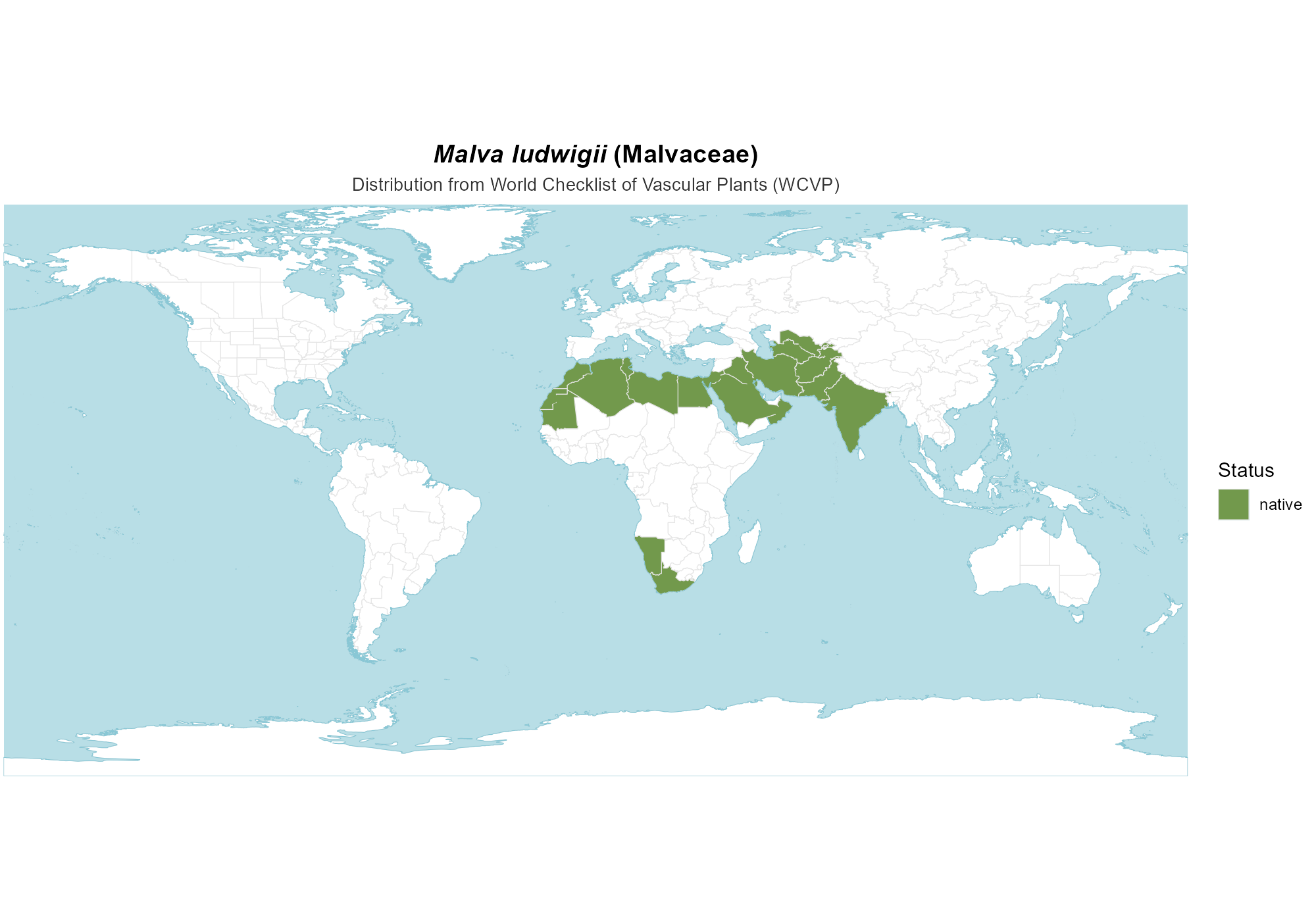 Origin Map — Malva ludwigii