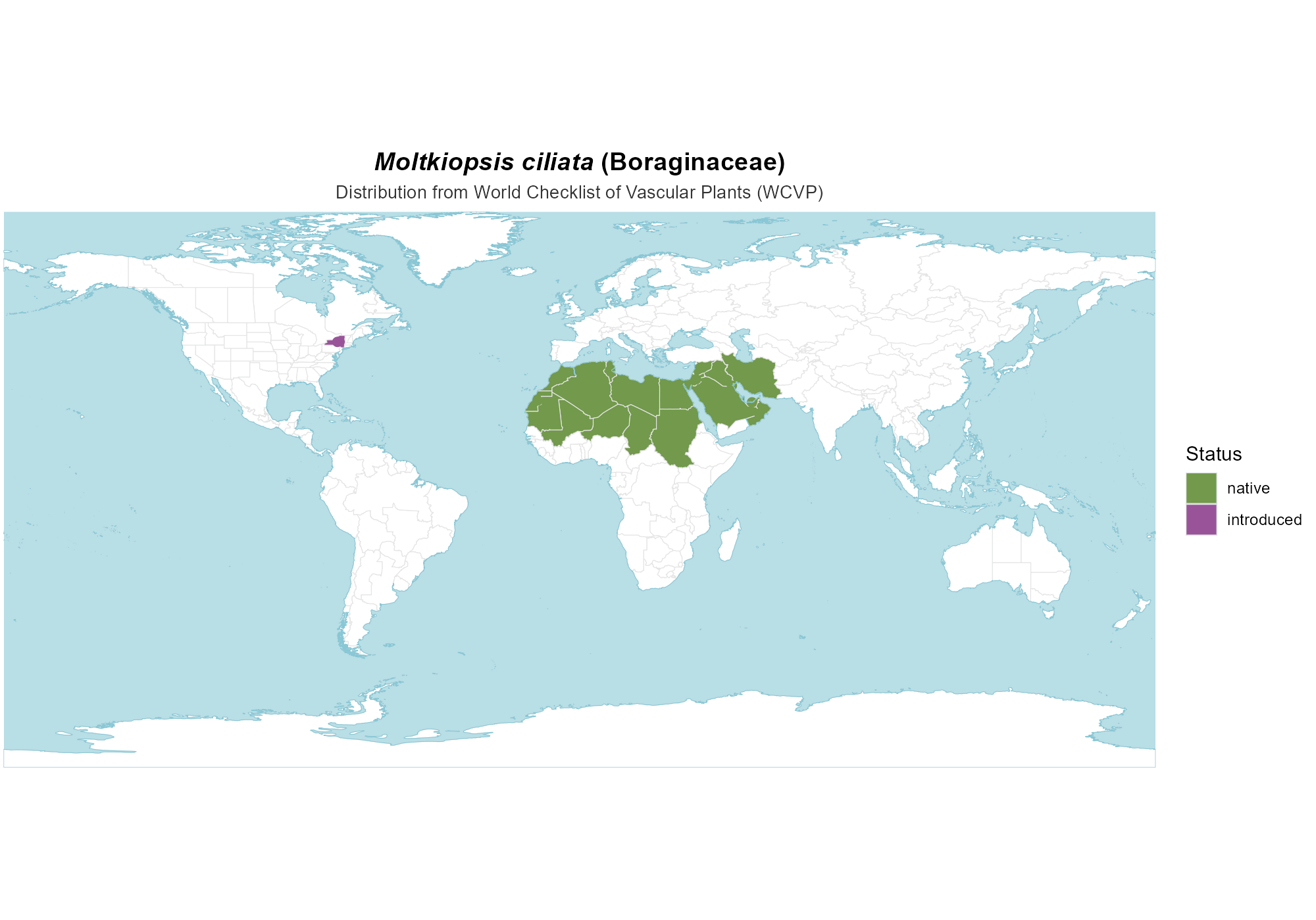 Origin Map — Moltkiopsis ciliata