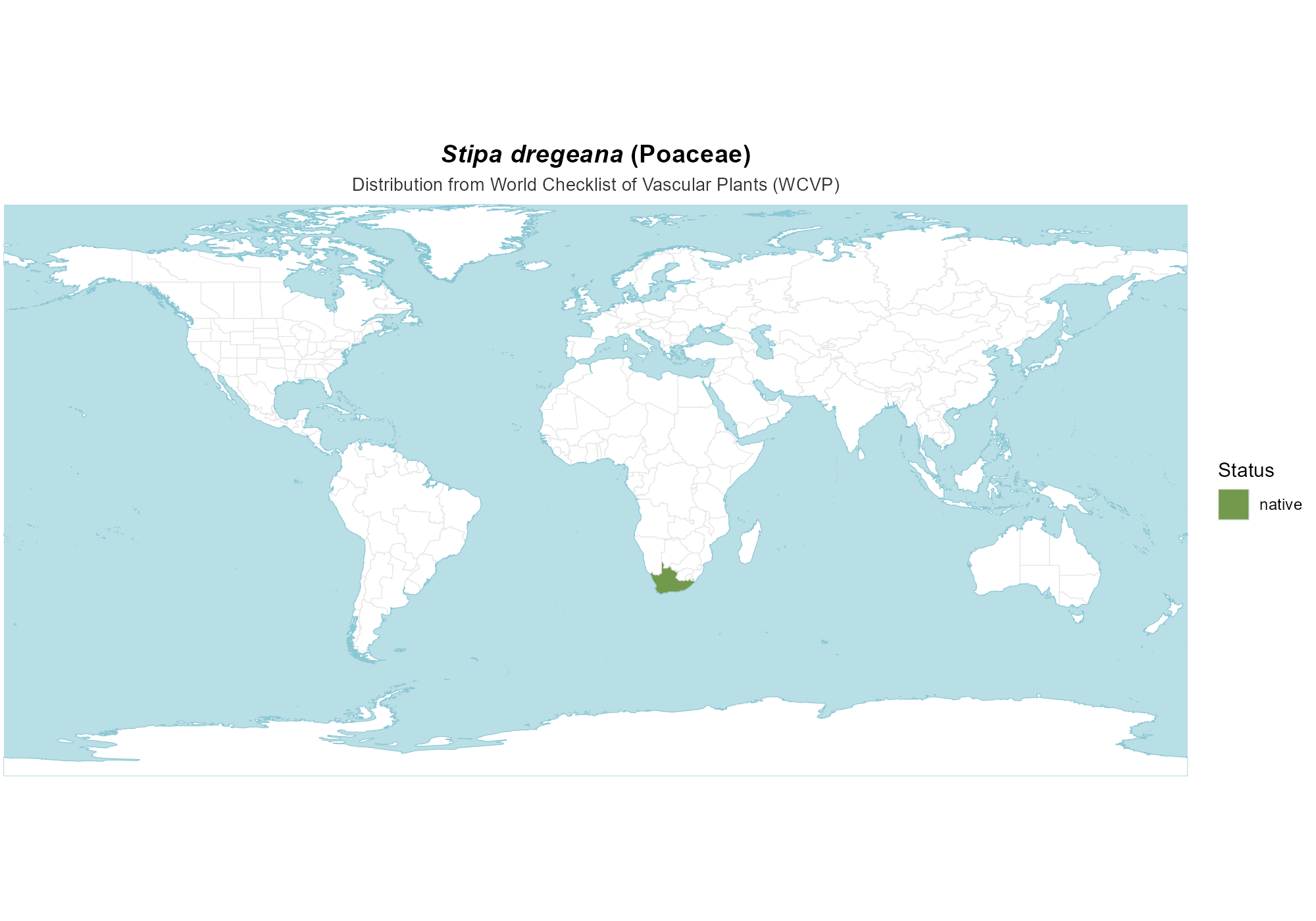 Origin Map — Stipa dregeana