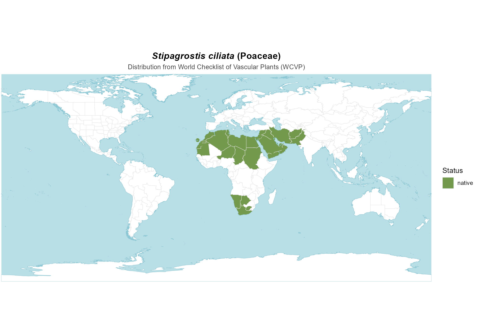 Origin Map — Stipagrostis ciliata