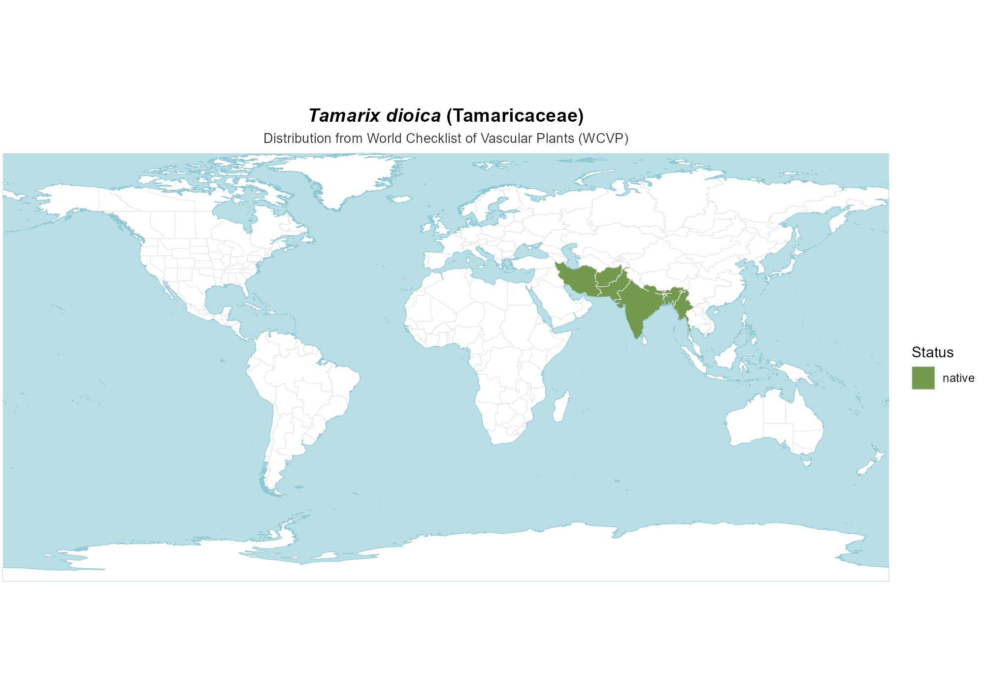 Origin Map — Tamarix dioica