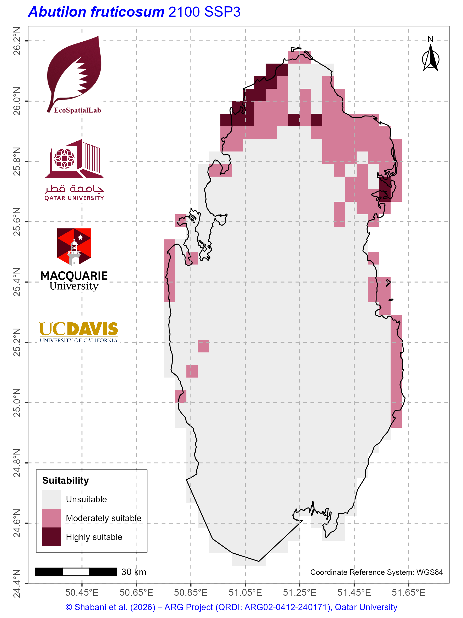Qatar Climate Suitability SSP3 — 2100