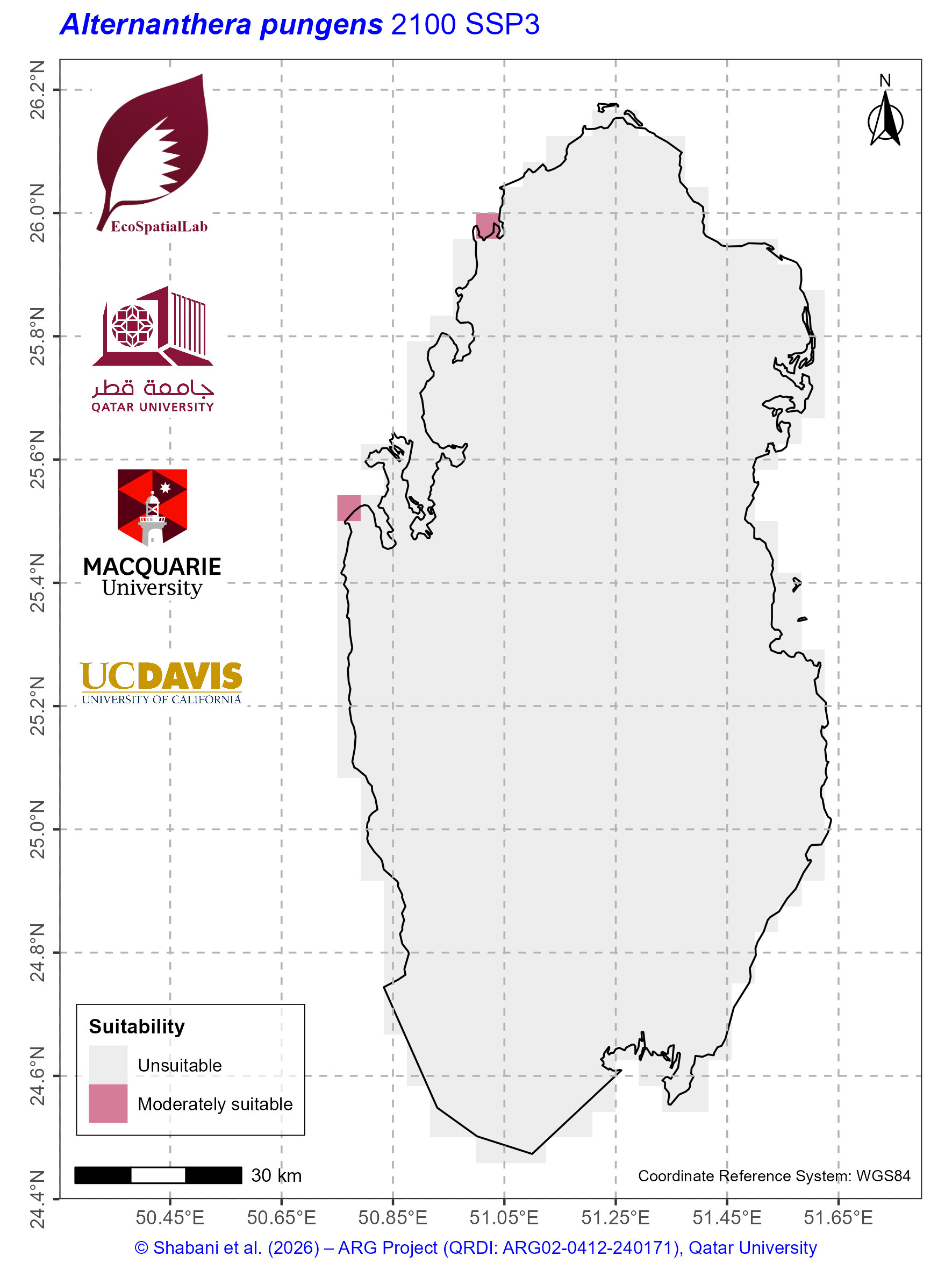 Qatar Climate Suitability SSP3 — 2100