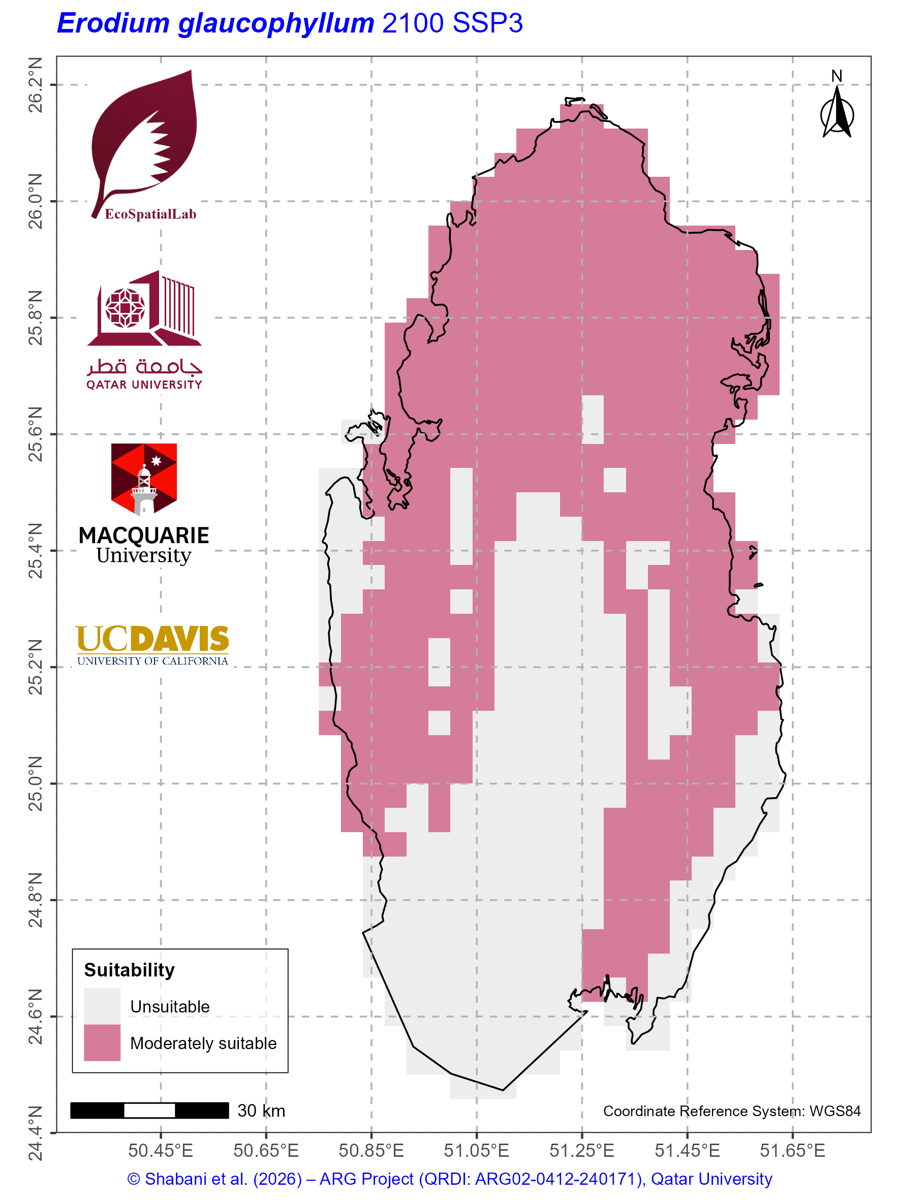 Qatar Climate Suitability SSP3 — 2100