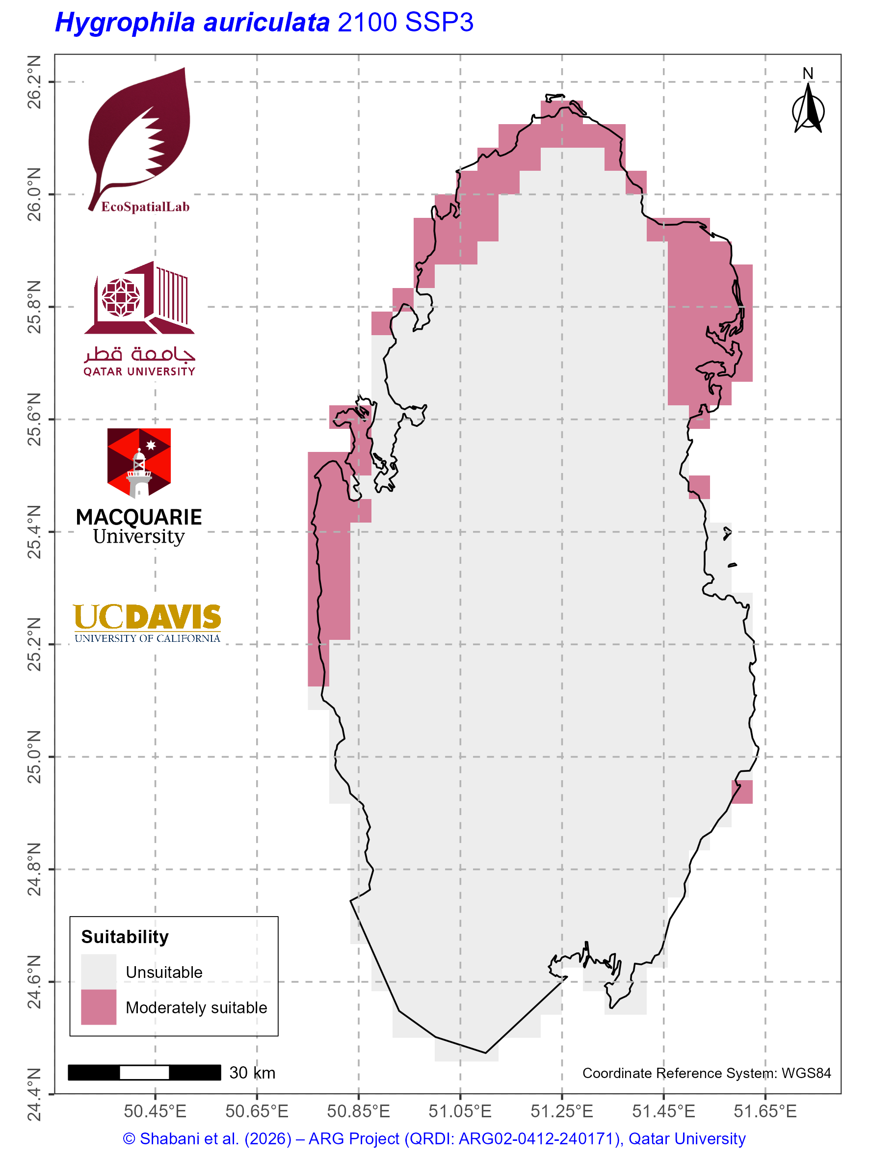 Qatar Climate Suitability SSP3 — 2100