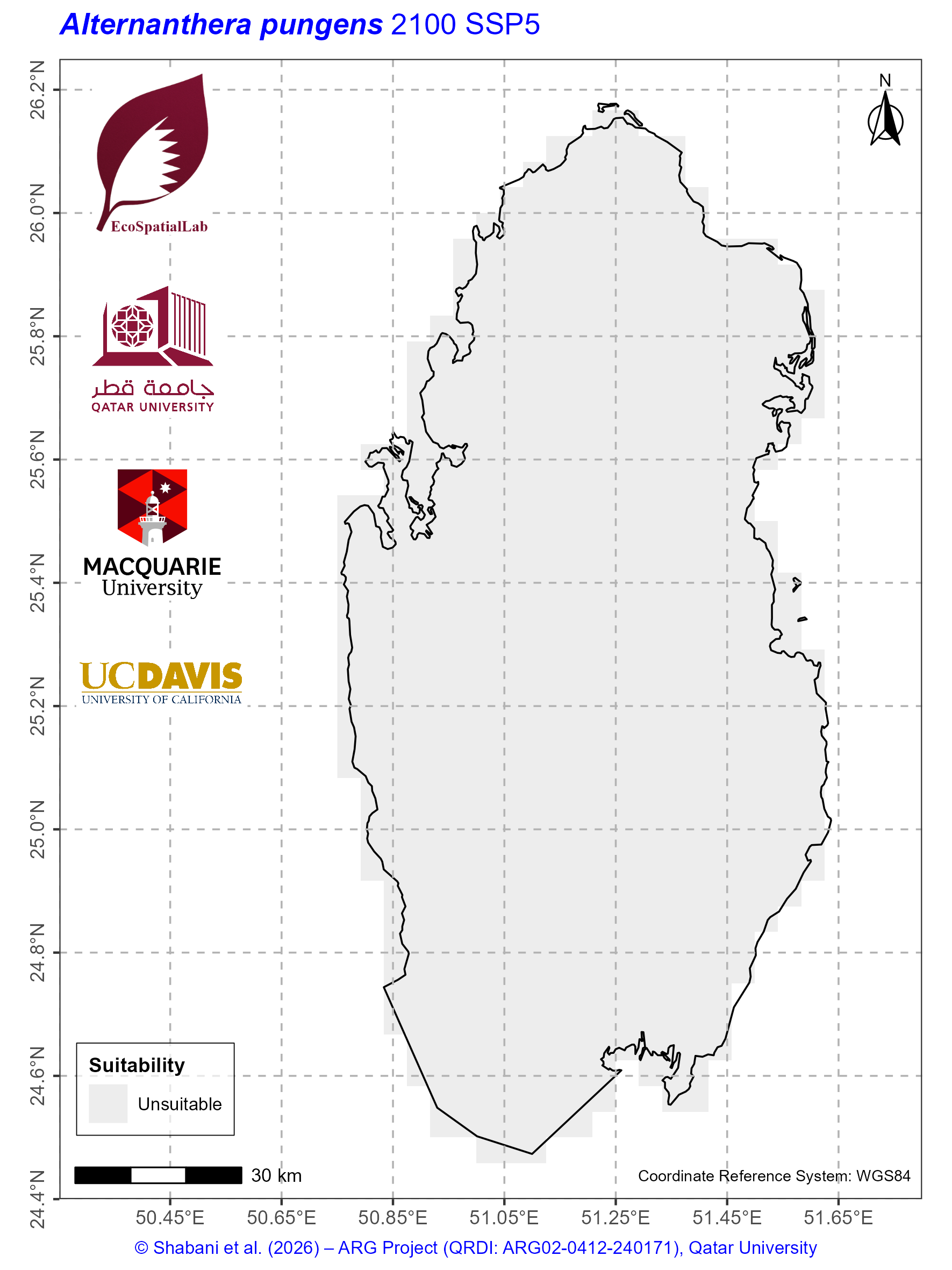 Qatar Climate Suitability SSP5 — 2100
