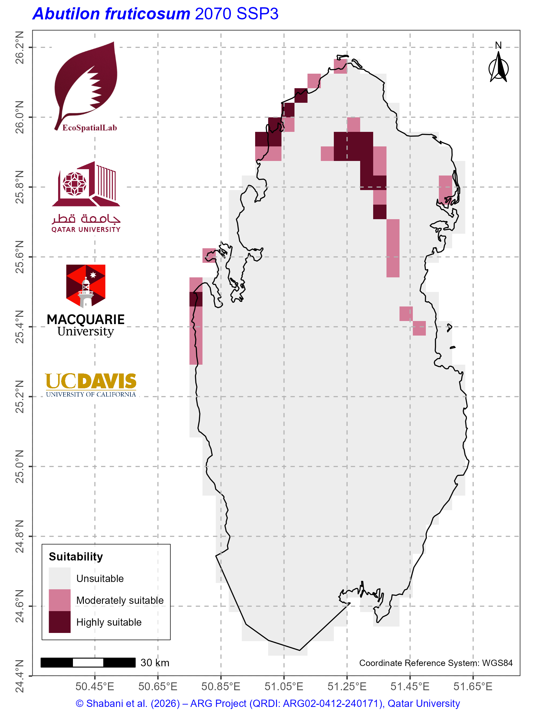 Qatar Climate Suitability SSP3 — 2070