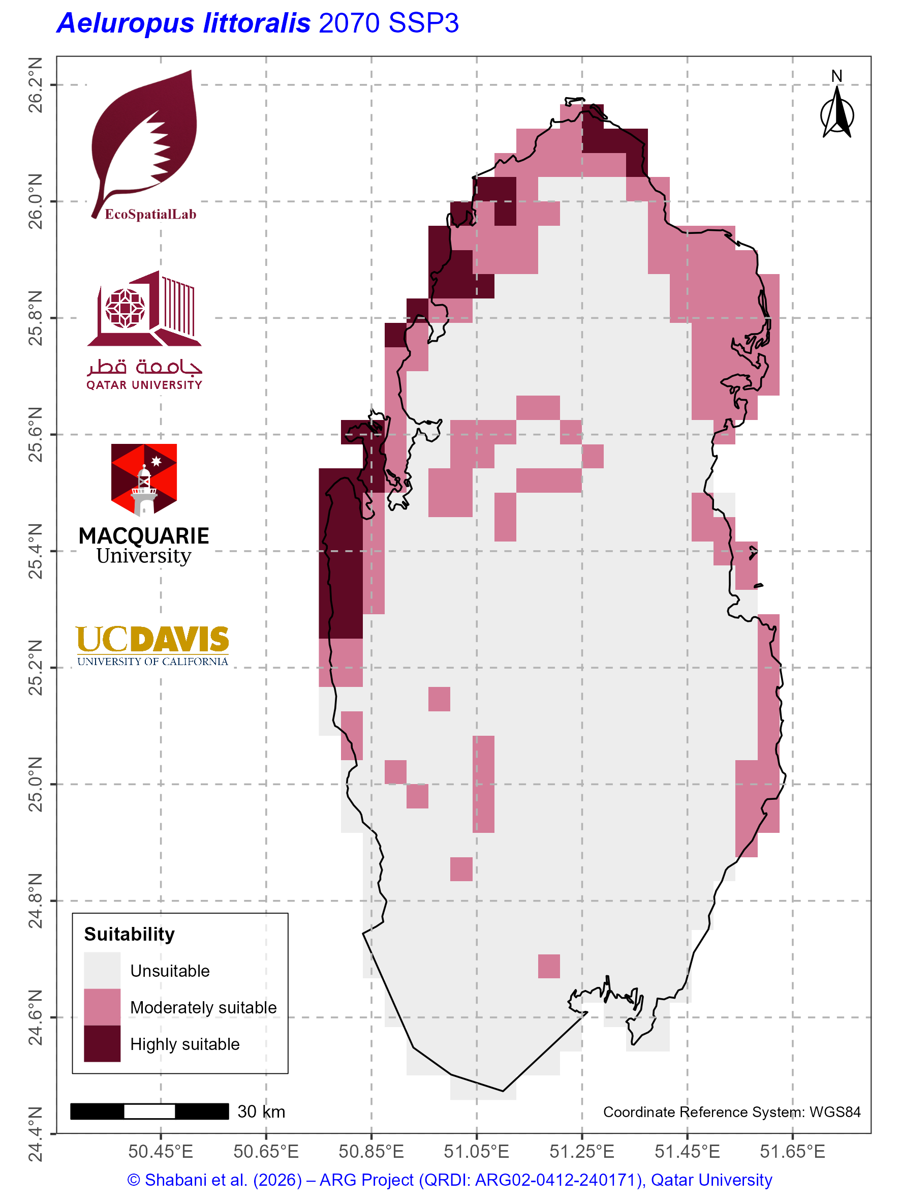 Qatar Climate Suitability SSP3 — 2070