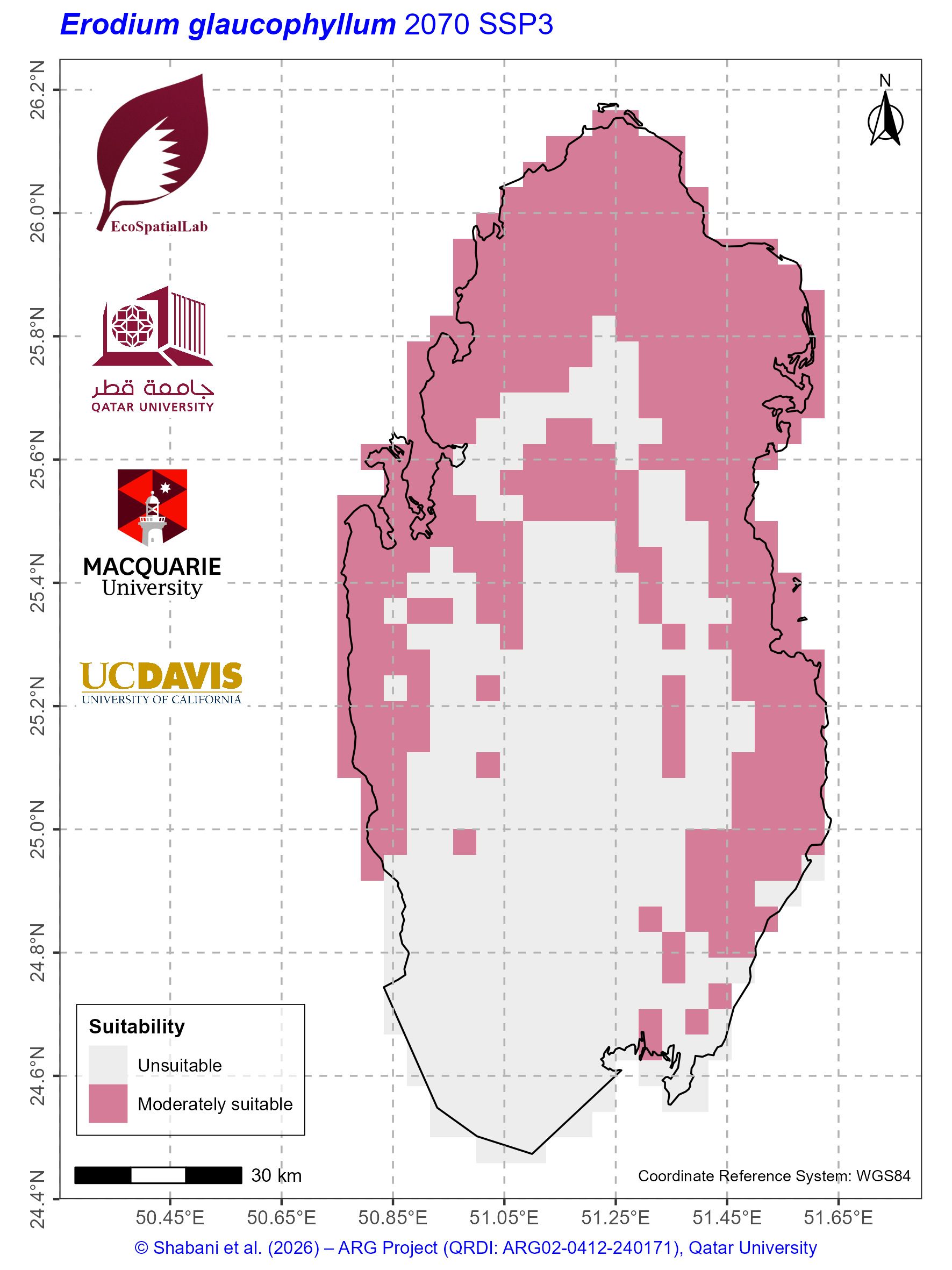Qatar Climate Suitability SSP3 — 2070
