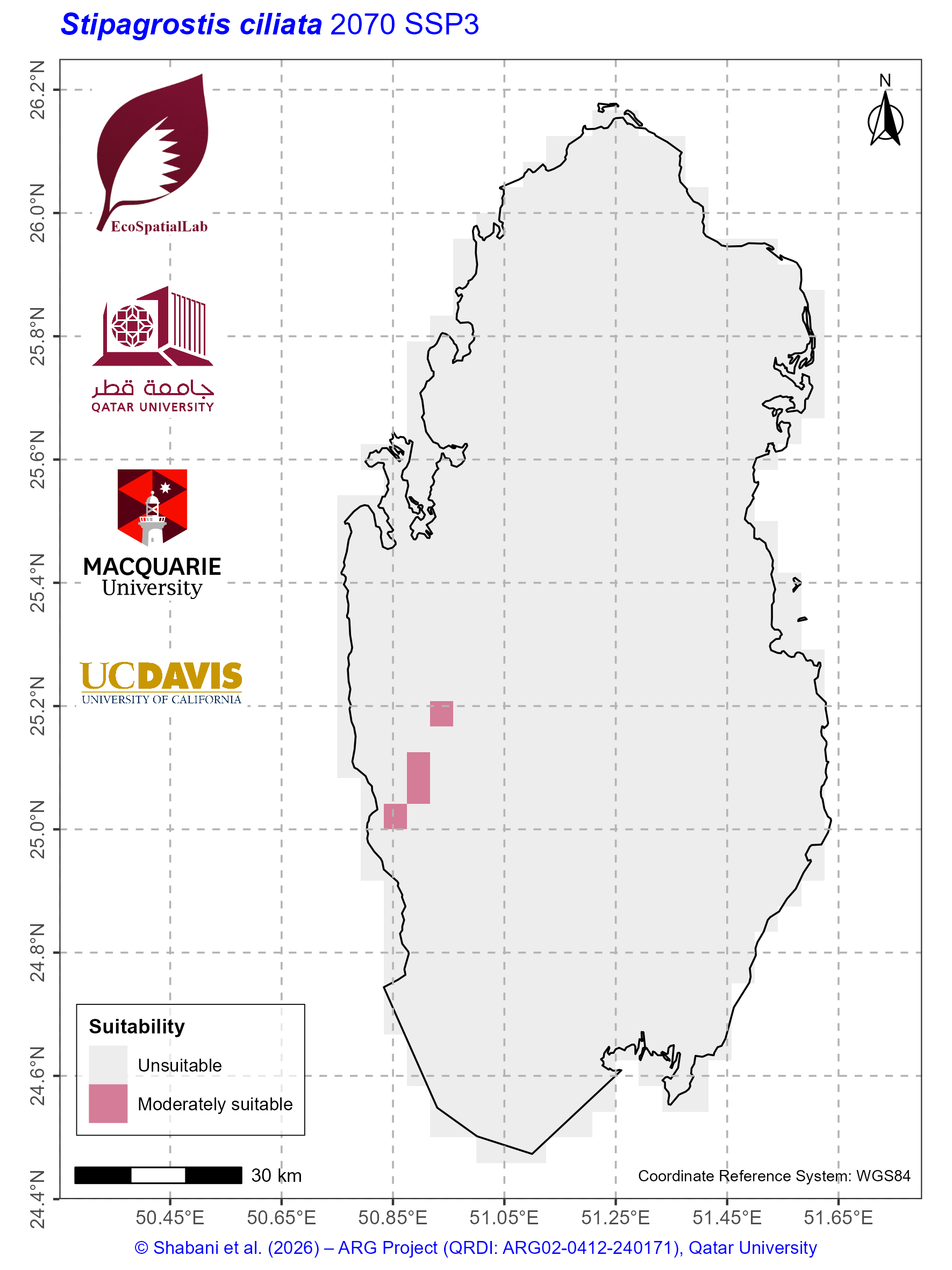 Qatar Climate Suitability SSP3 — 2070