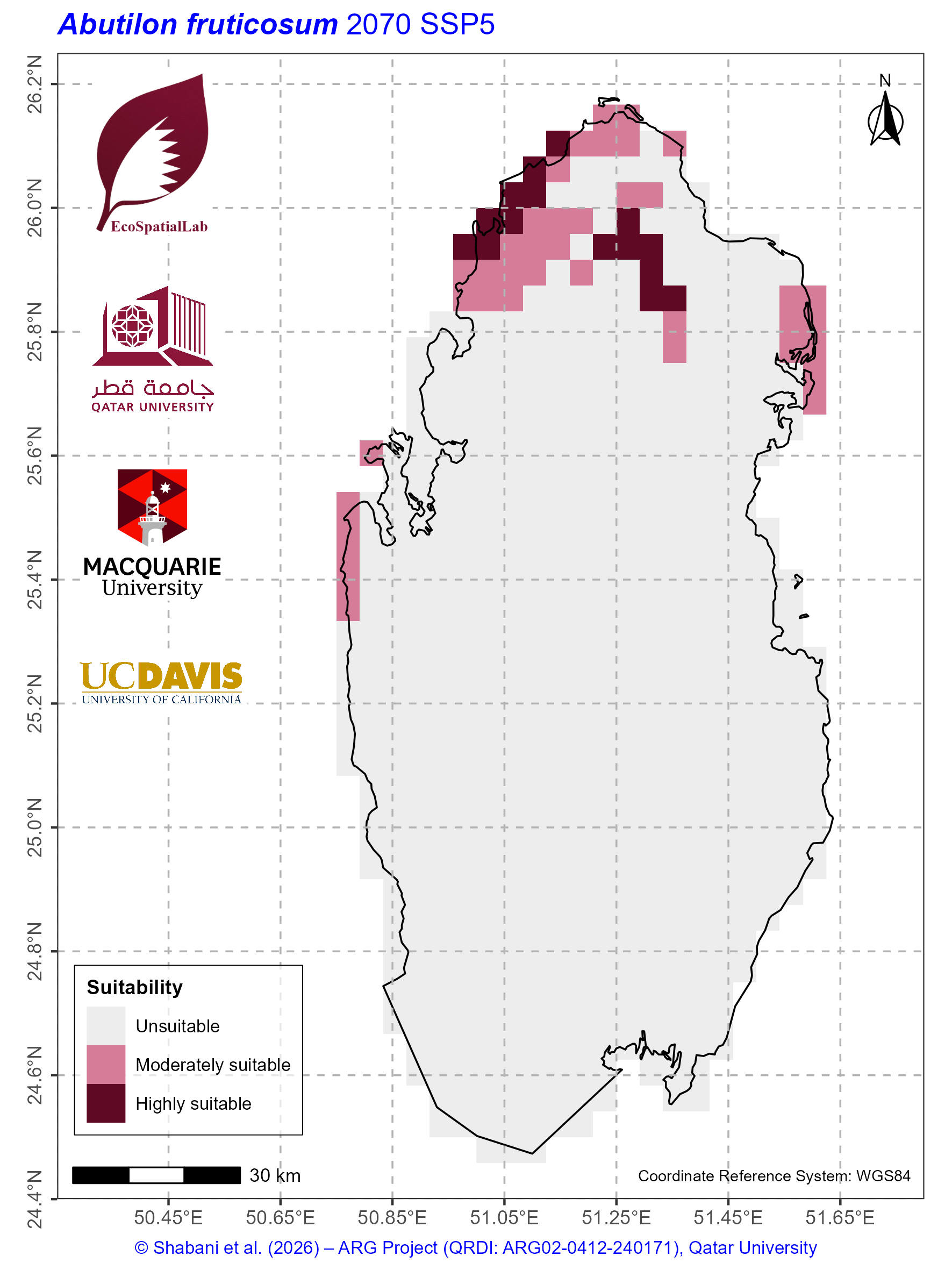 Qatar Climate Suitability SSP5 — 2070