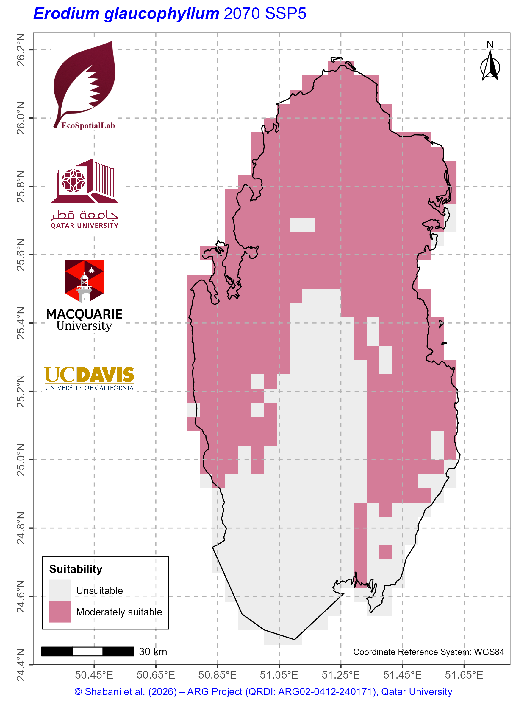 Qatar Climate Suitability SSP5 — 2070