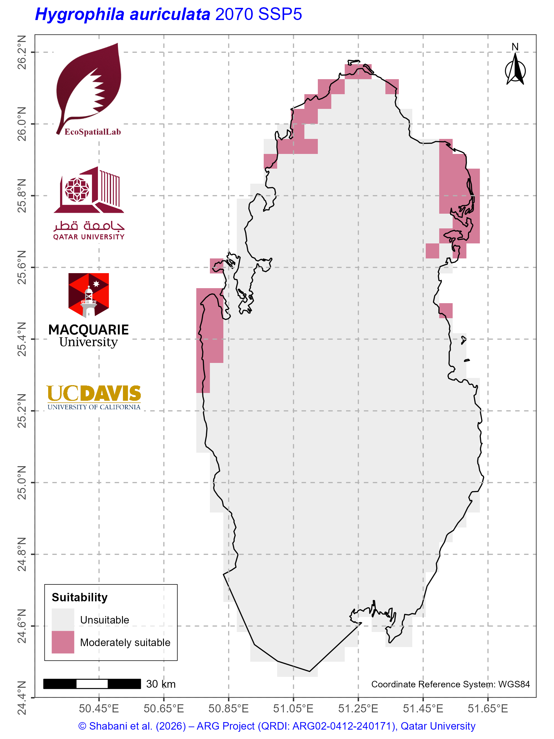 Qatar Climate Suitability SSP5 — 2070